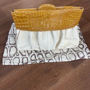 Elegant Yellow Embossed Leather Bag
